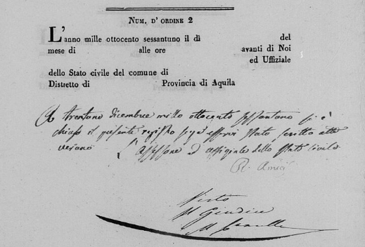 La “Rua di Cipollone” e l’uffiziale dello Stato&nbsp;Civile